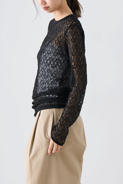 IRONING(アイロニング) |flower lace long slv
