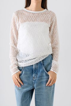 IRONING(アイロニング) |flower lace long slv