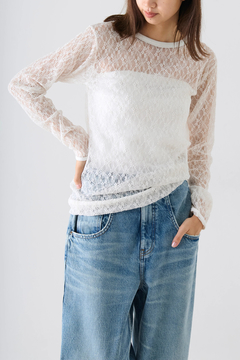 IRONING(アイロニング) |flower lace long slv