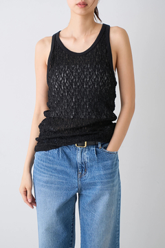 IRONING(アイロニング) |floral shirred lace tank