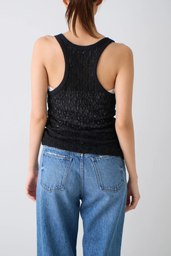 IRONING(アイロニング) |floral shirred lace tank