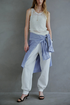 IRONING(アイロニング) |floral shirred lace tank