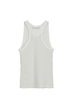 IRONING(アイロニング) |floral shirred lace tank